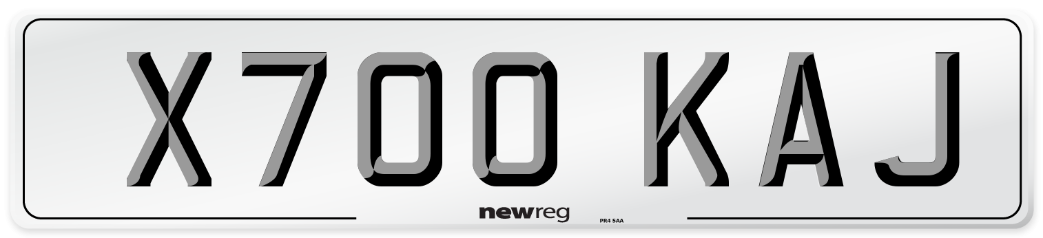 X700 KAJ Number Plate from New Reg